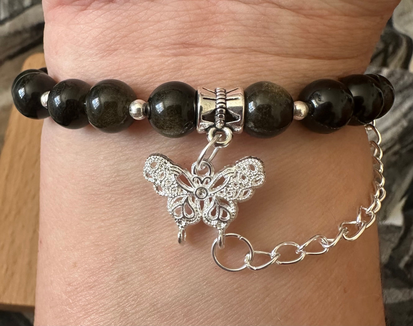 Gold Sheen Obsidian Bracelet
