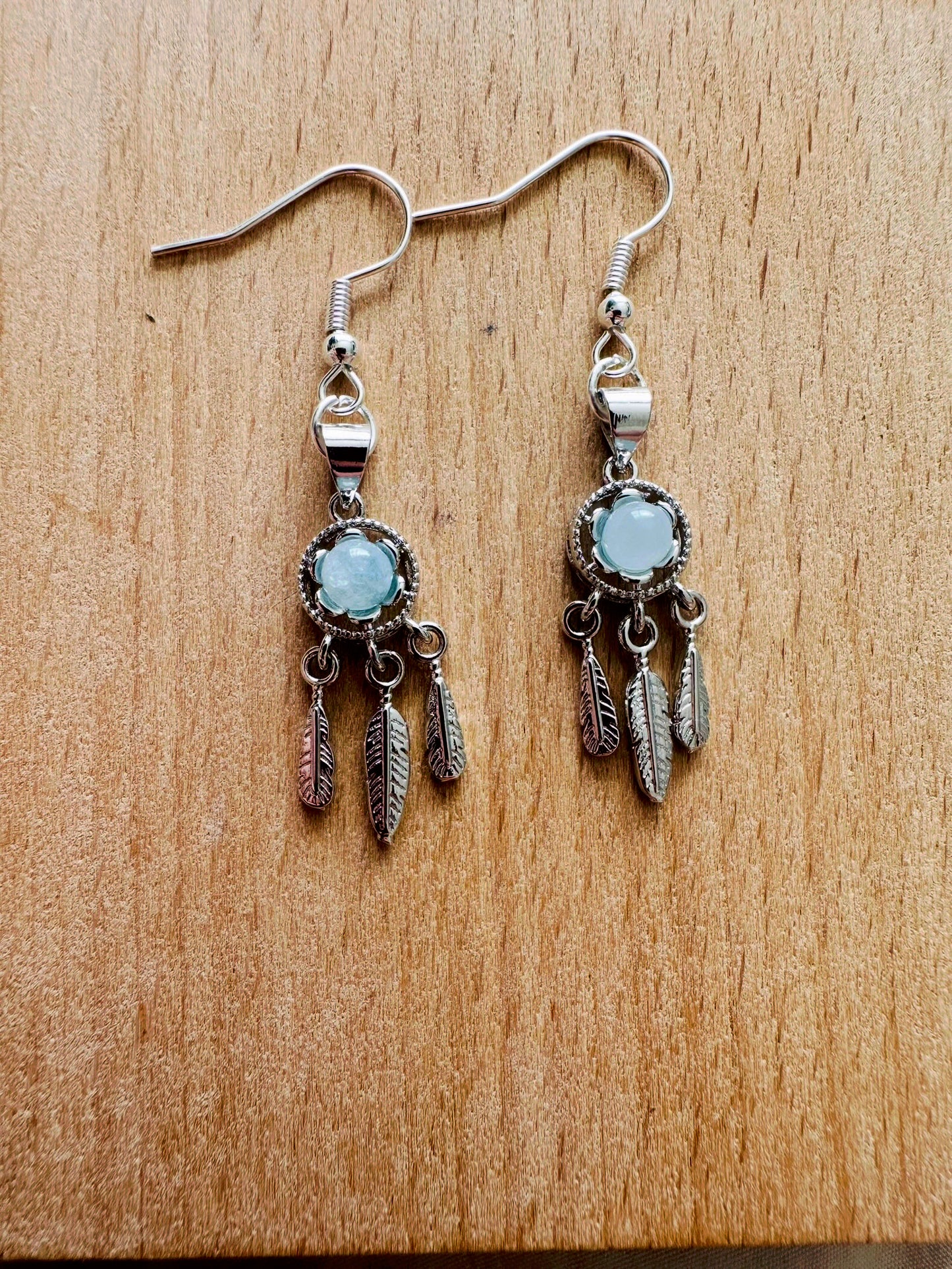 Aquamarine Dream Catcher Earrings