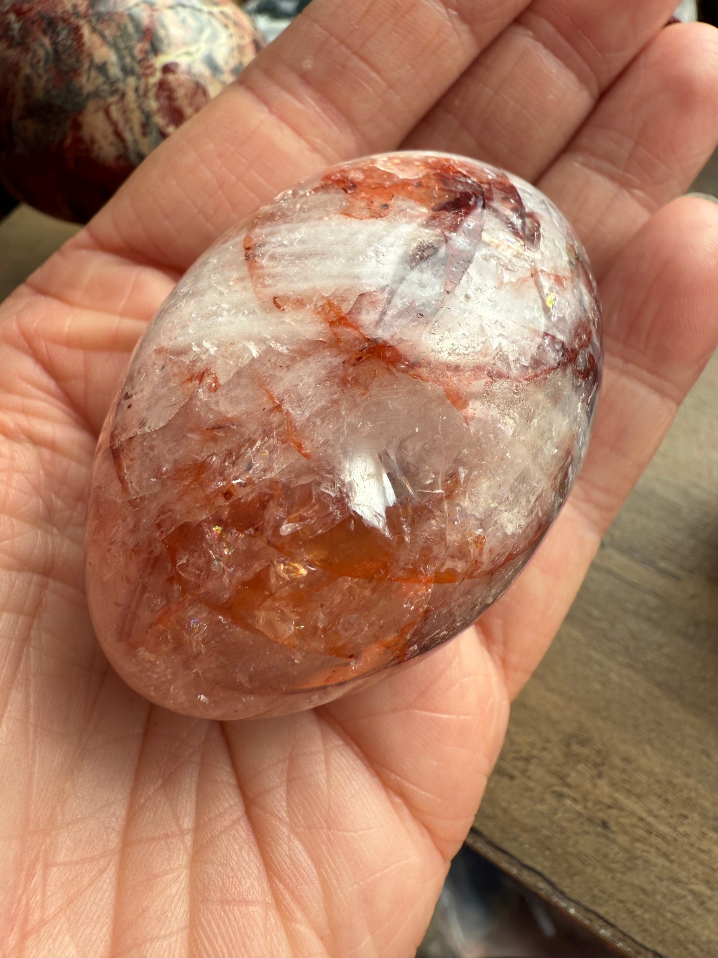 Fire Quartz Palmstone E