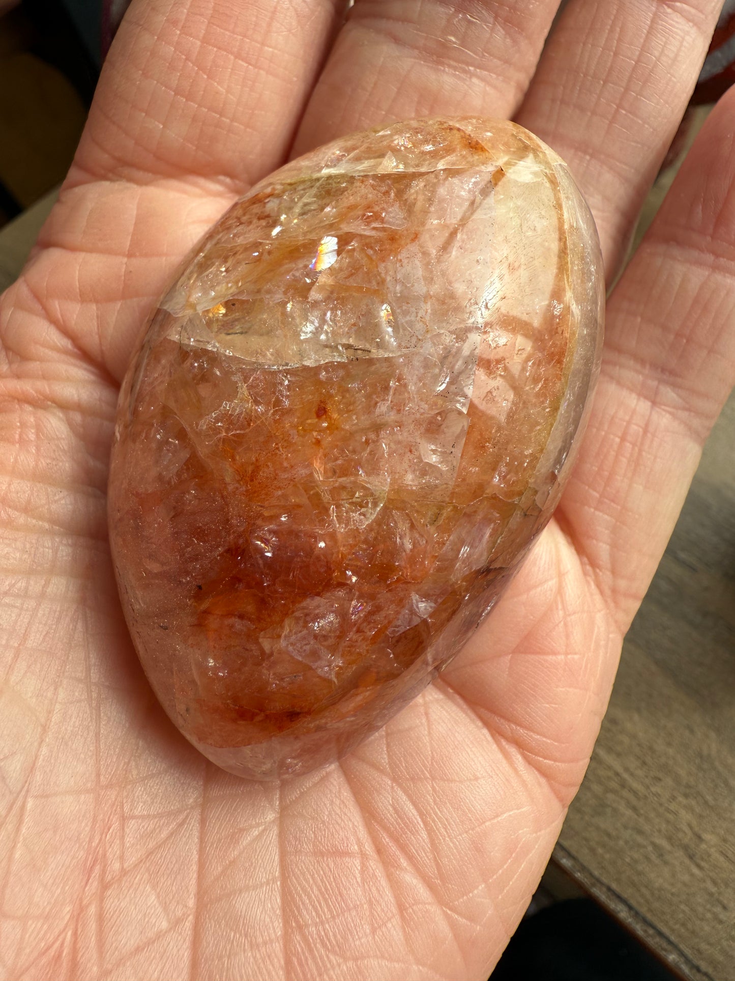 Fire Quartz & Golden Healer Palmstone