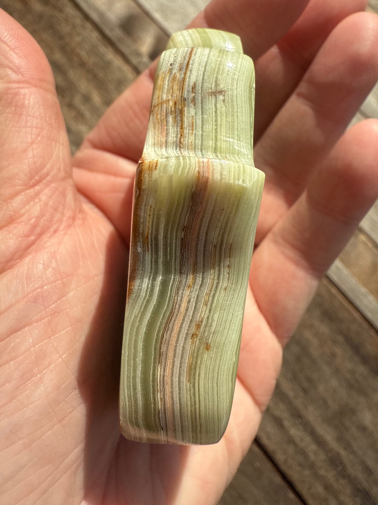 Banded Calcite Hamsa Hand
