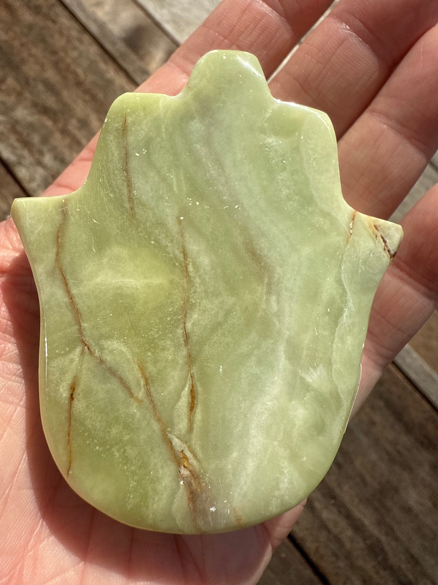 Banded Calcite Hamsa Hand