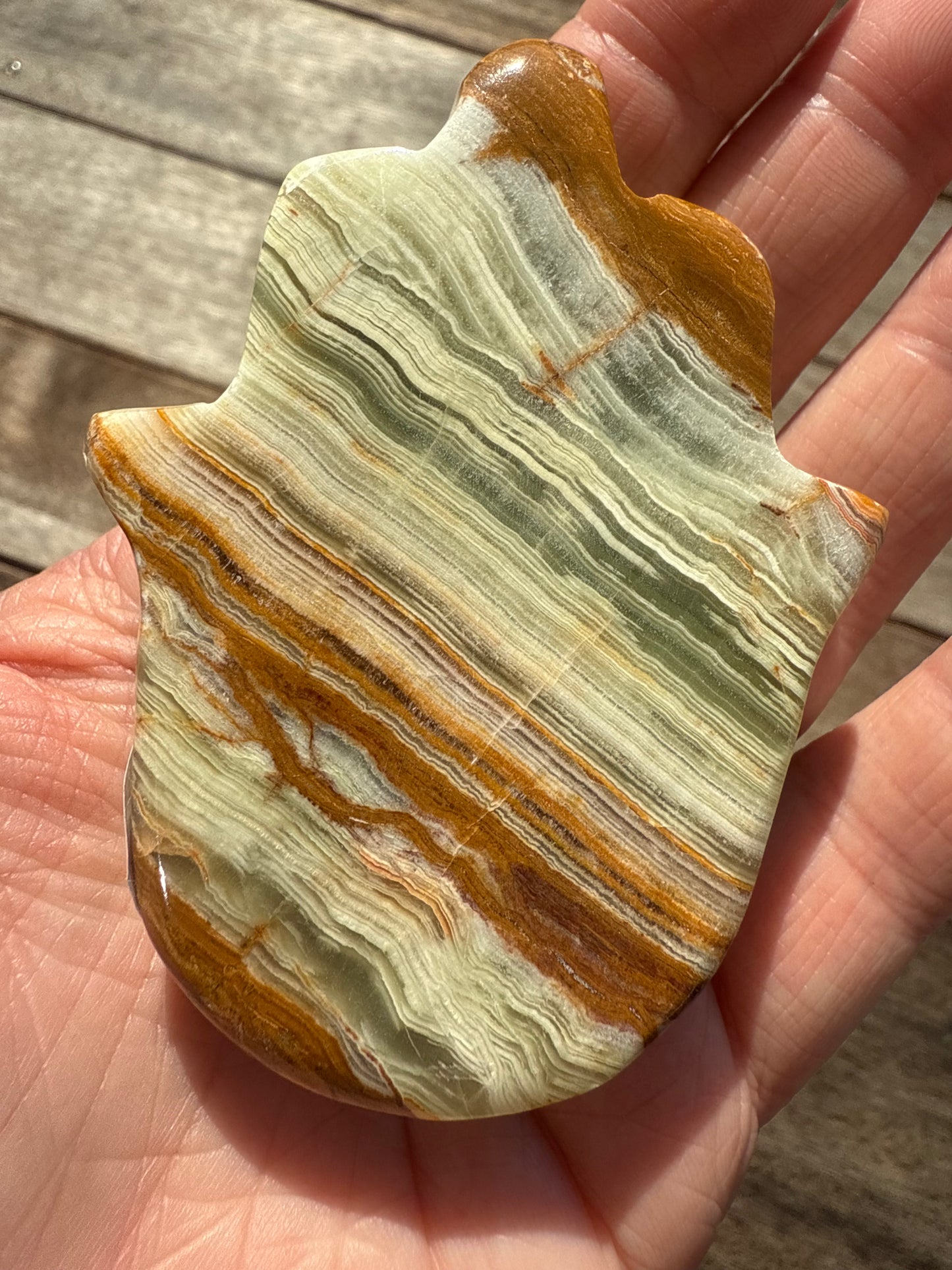 Banded Calcite Hamsa Hand