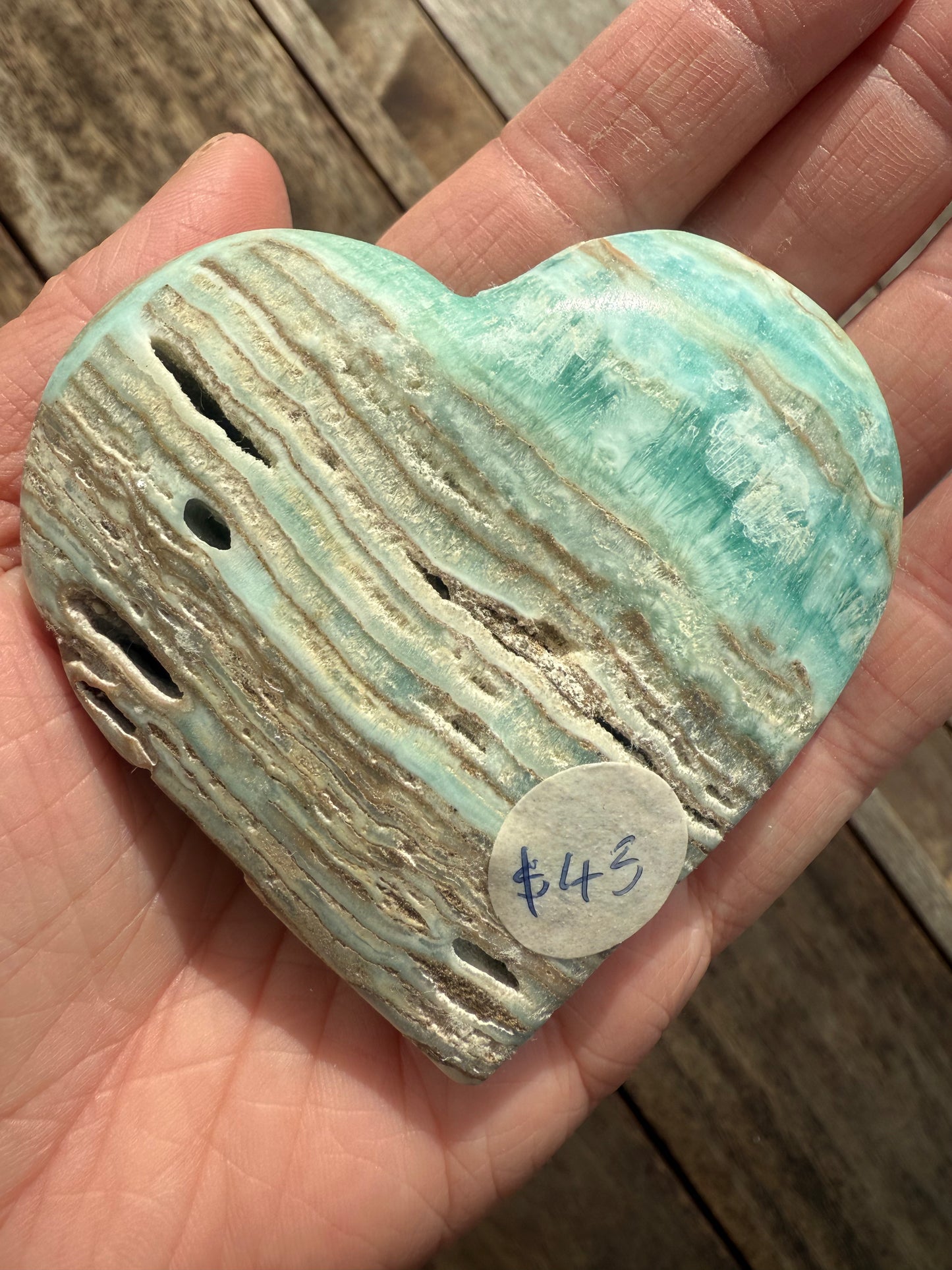 Caribbean Calcite Heart
