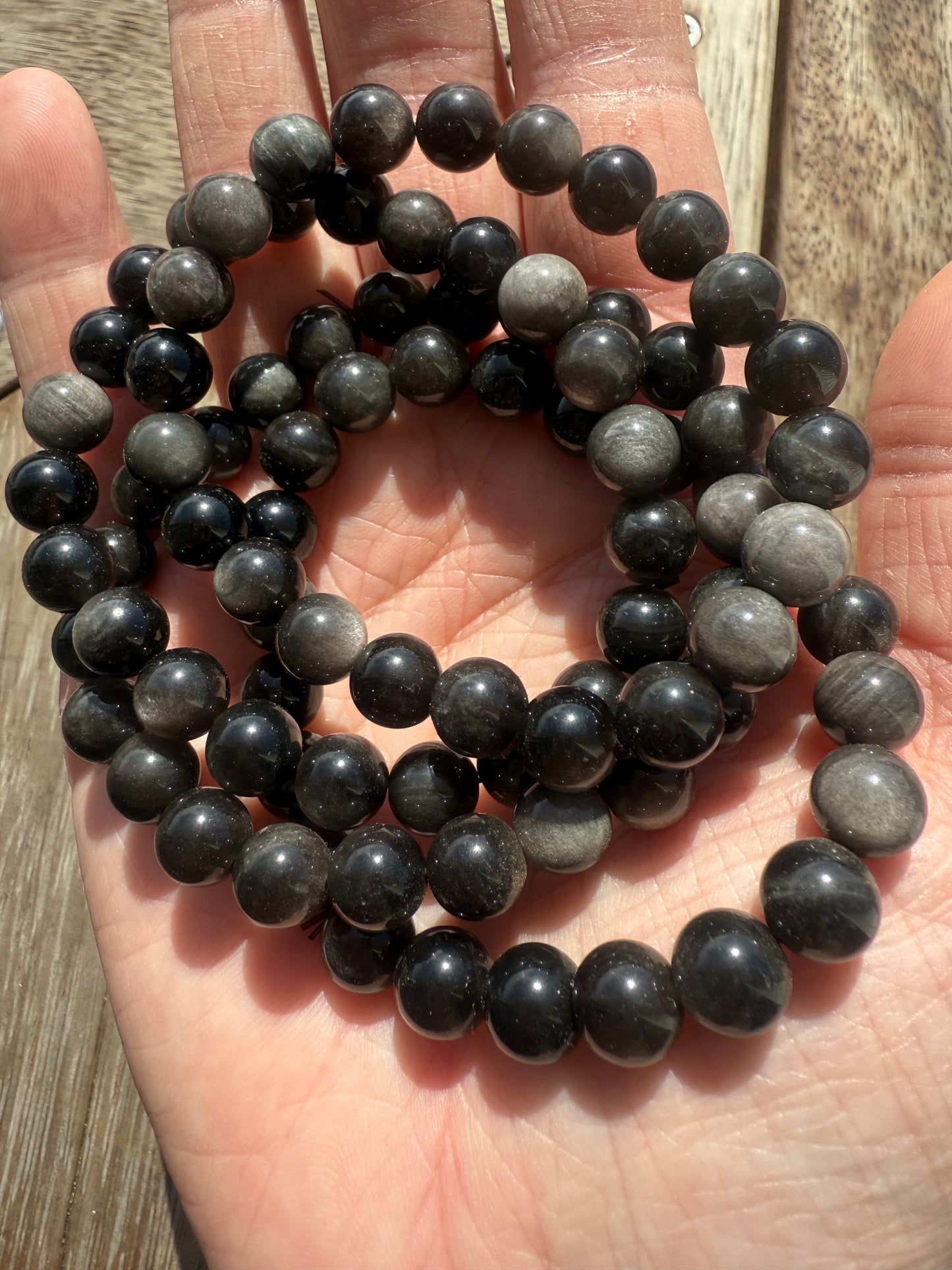 Silver Sheen Obsidian Bracelet
