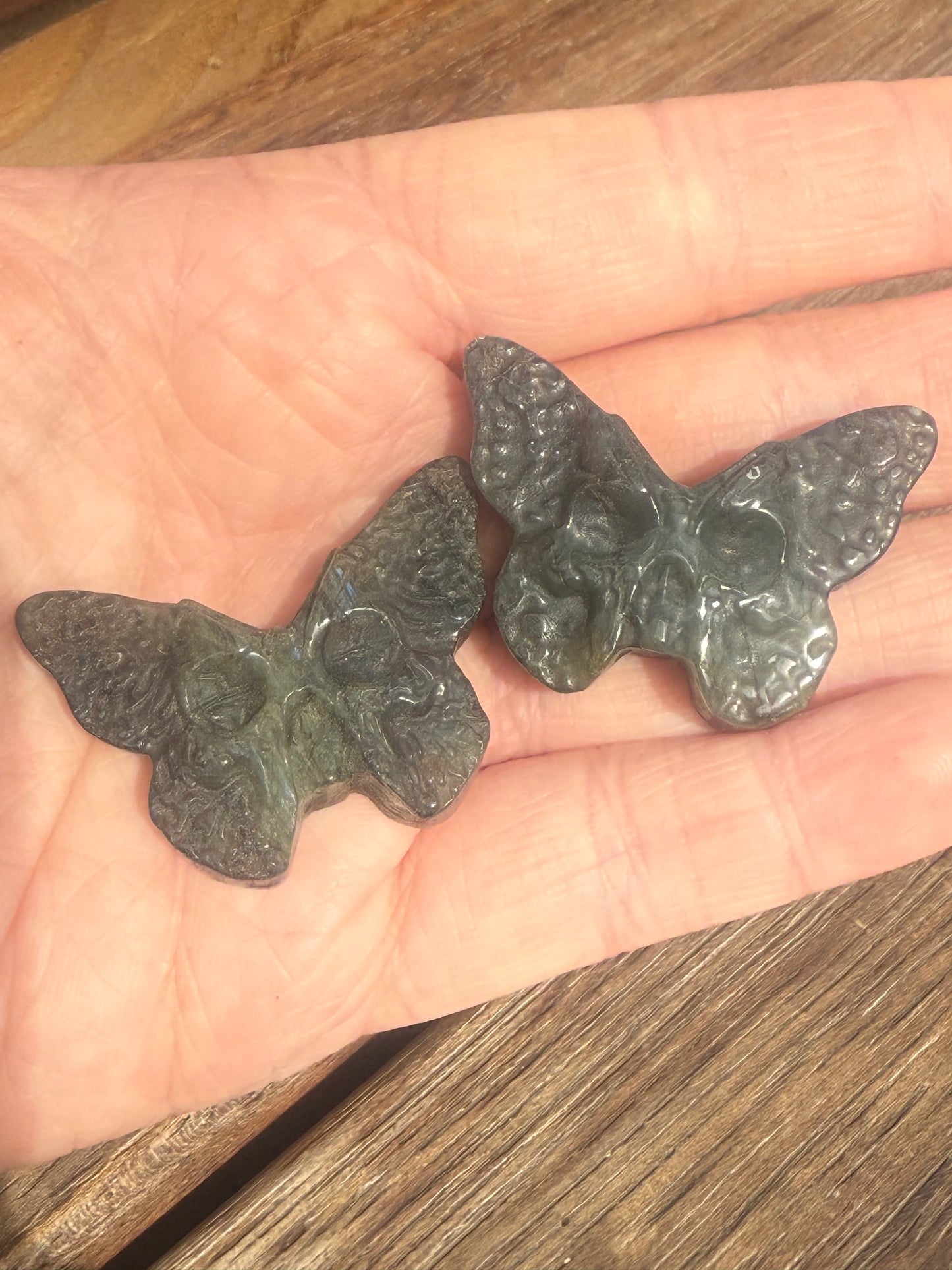 Labradorite Death Moth Carving