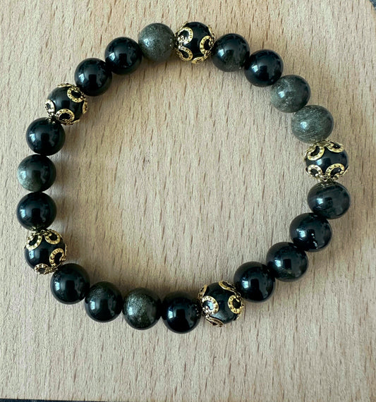 Gold Sheen Obsidian Bracelet