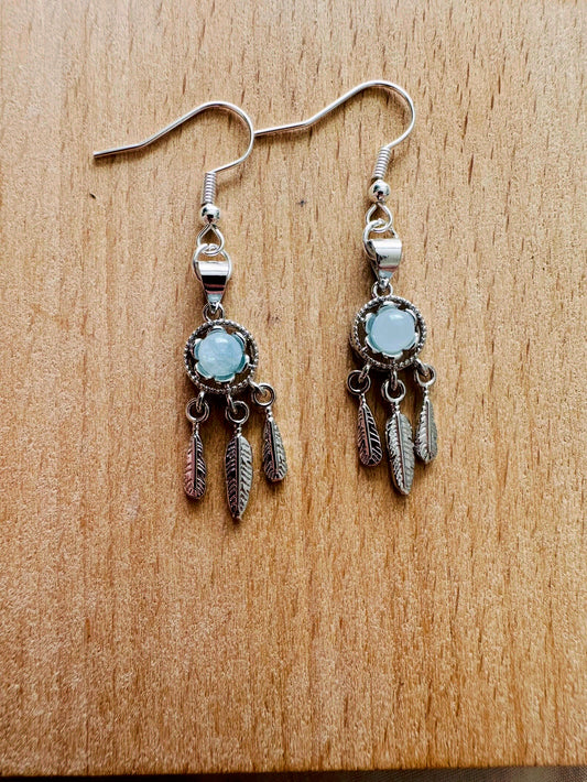 Aquamarine Dream Catcher Earrings