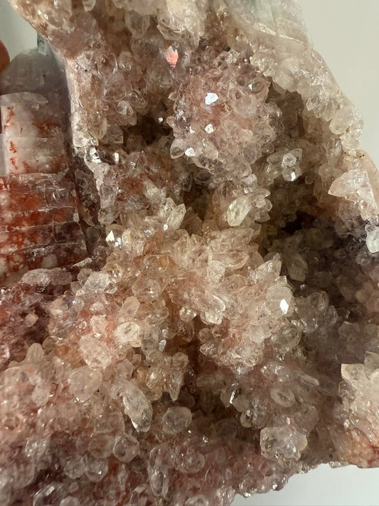 Pink Amethyst Dragon Castle Carving