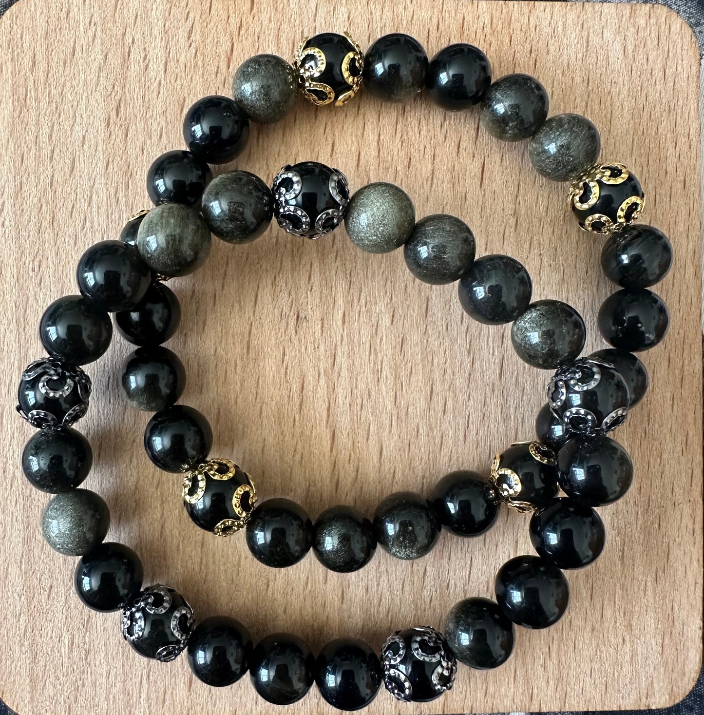Gold Sheen Obsidian Bracelet