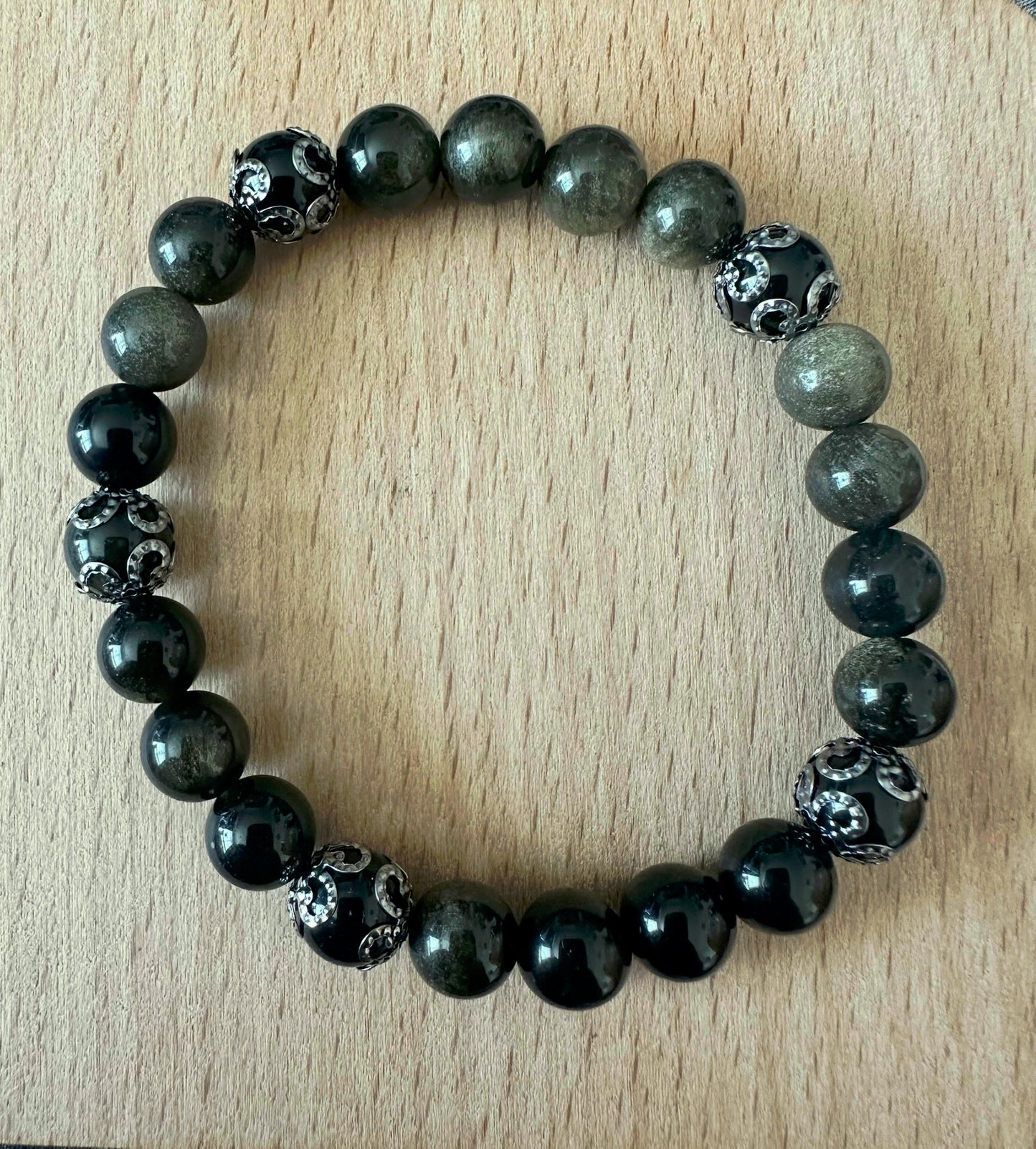 Gold Sheen Obsidian Bracelet