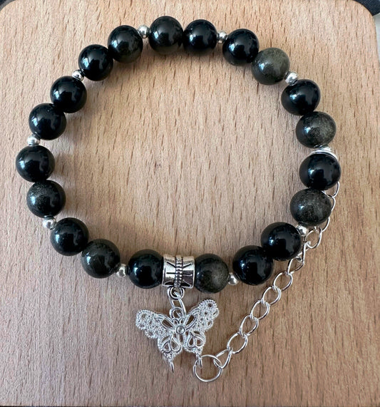 Gold Sheen Obsidian Bracelet