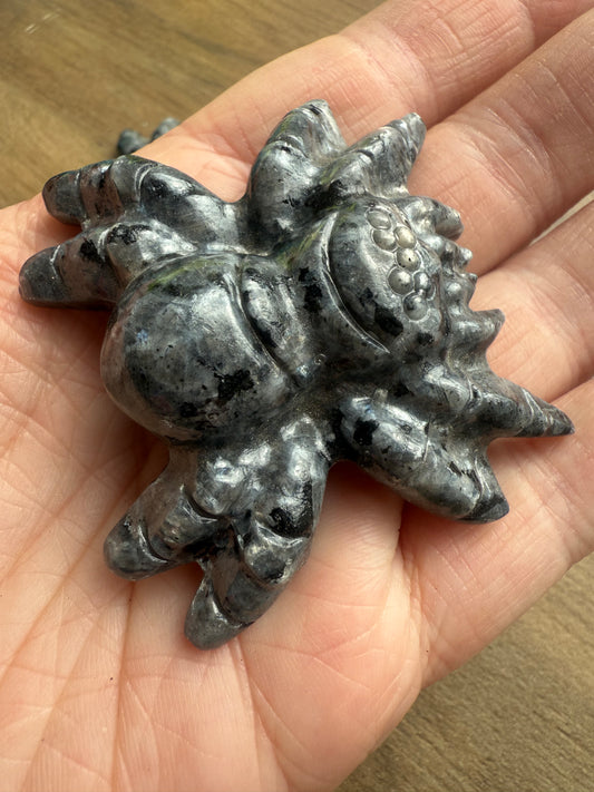Larvakite Spider Carving