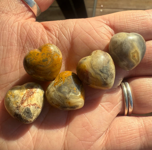 Mini Crazy Lace Agate Heart