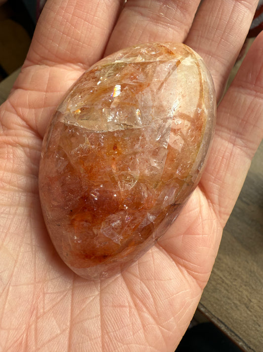 Fire Quartz & Golden Healer Palmstone