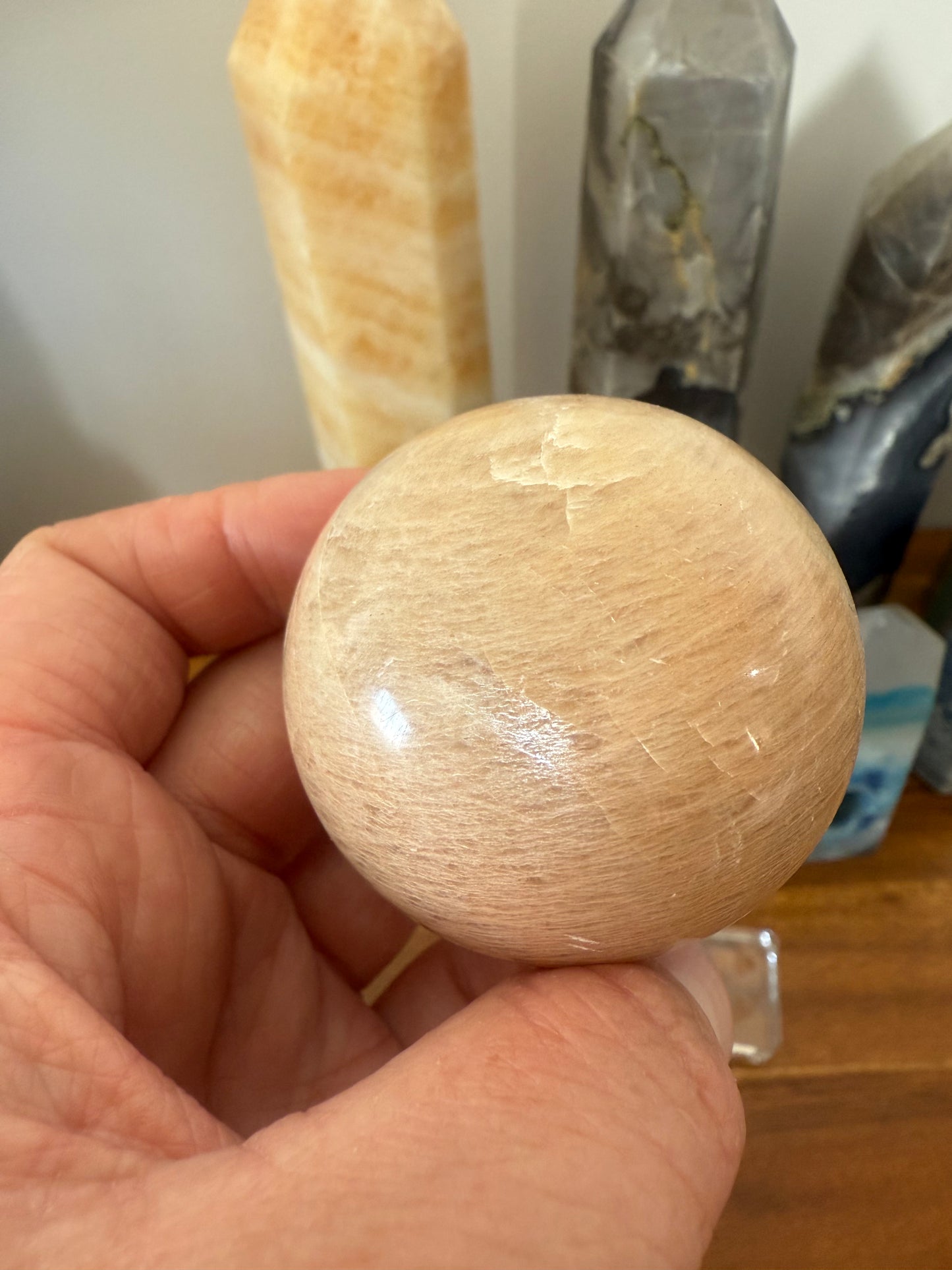 Peach Moonstone Sphere