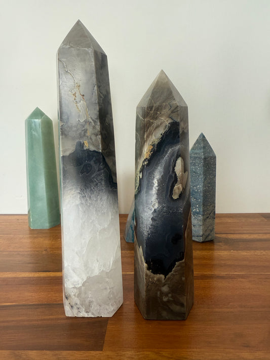 Volcano Agate Tower Pair
