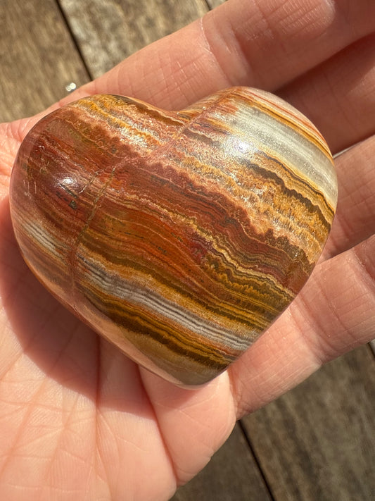 Banded Calcite Heart