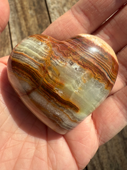 Banded Calcite Heart