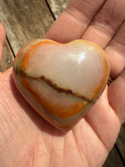 Banded Calcite Heart