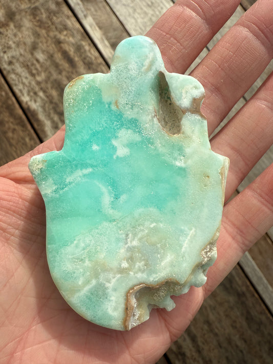 Caribbean Calcite Hamsa Hand