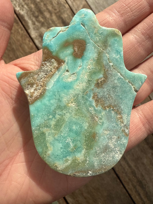 Caribbean Calcite Hamsa Hand