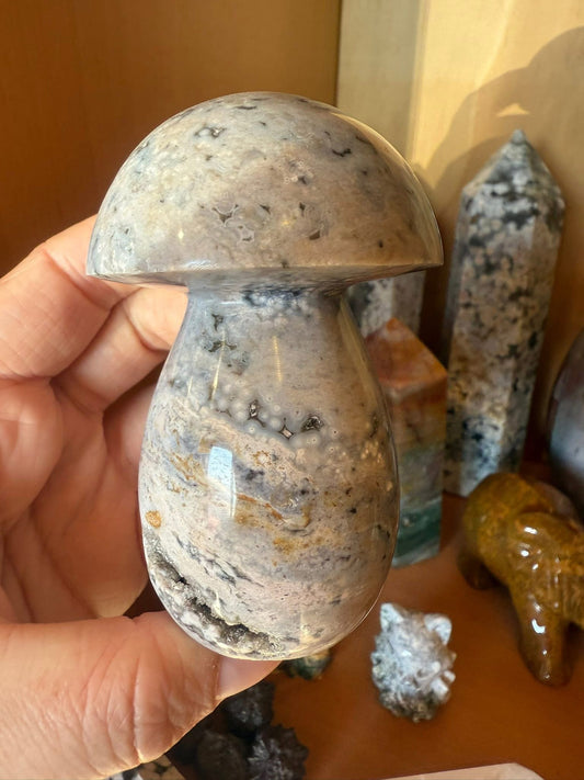 Orbicular Ocean Jasper Mushroom