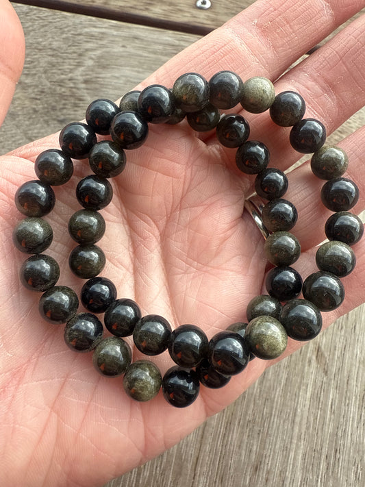 Gold Sheen Obsidian Bracelet