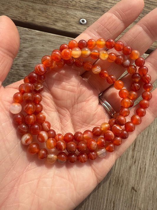 Triple Wrap Carnelian Bracelet
