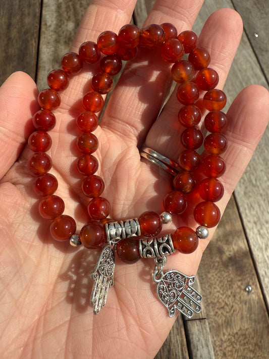 Carnelian Hamsa Bracelet