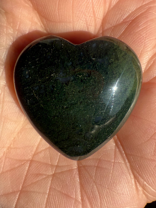 Small Moss Agate Heart