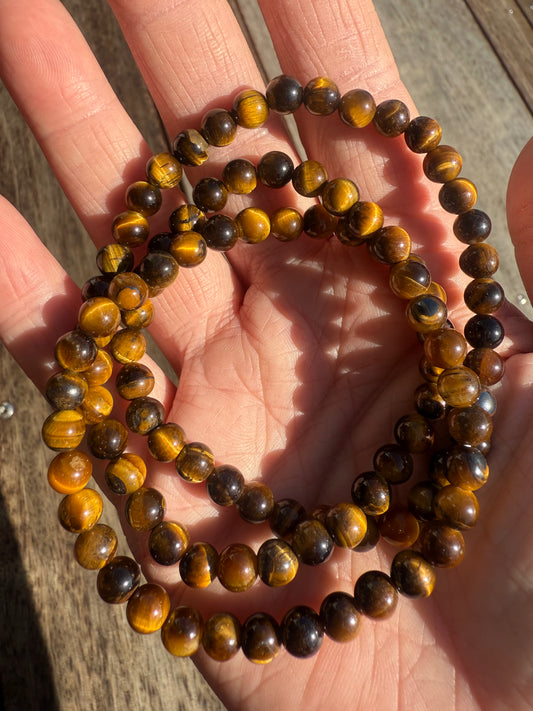 Tigers Eye Triple Wrap Bracelet