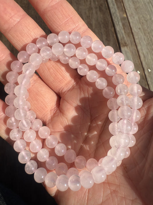 Rose Quartz Triple Wrap Bracelet