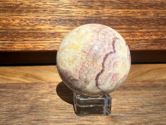 Red Banded Calcite Sphere