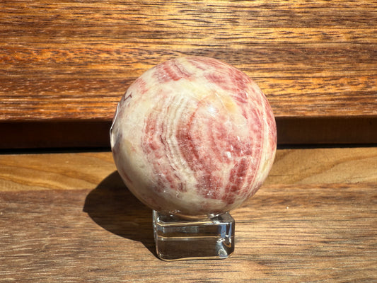 Red Banded Calcite Sphere