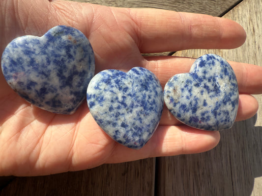 Blue Spot Jasper Hearts