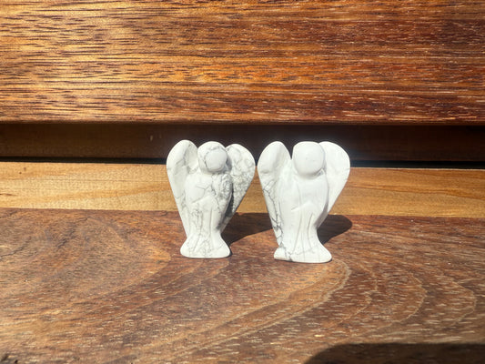Howlite Angel Carving