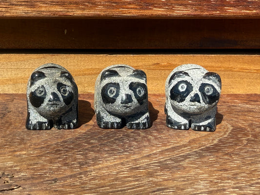 Obsidian Panda Carving