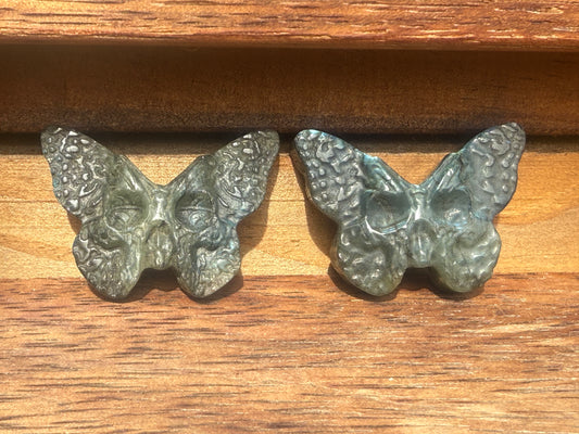 Labradorite Death Moth Carving